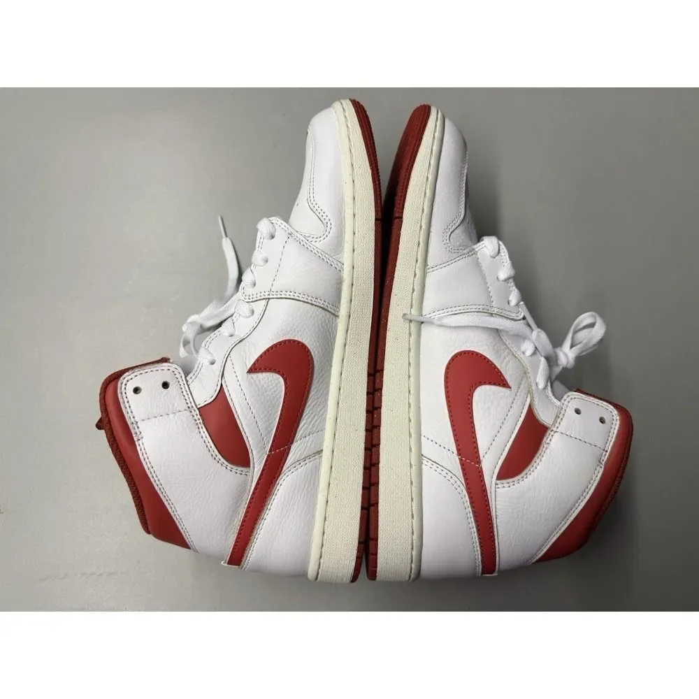 Nike Air Jordan 1 Mid SE in the 'White Dune Red' colorway. Sz 12